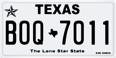 TX license plate BOQ7011