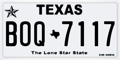 TX license plate BOQ7117