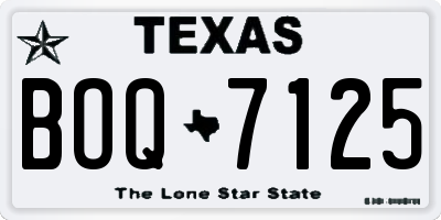 TX license plate BOQ7125