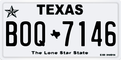 TX license plate BOQ7146