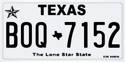 TX license plate BOQ7152
