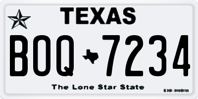 TX license plate BOQ7234