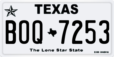 TX license plate BOQ7253
