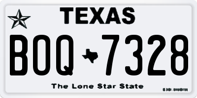 TX license plate BOQ7328