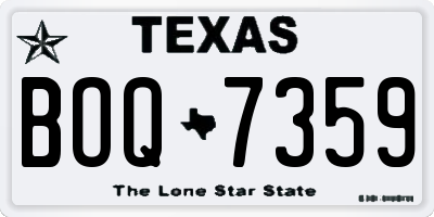 TX license plate BOQ7359
