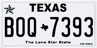 TX license plate BOQ7393