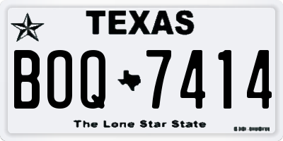 TX license plate BOQ7414