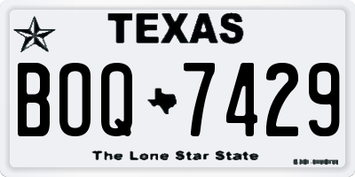 TX license plate BOQ7429