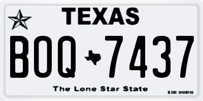 TX license plate BOQ7437
