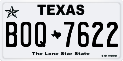 TX license plate BOQ7622