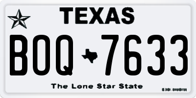 TX license plate BOQ7633
