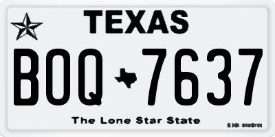 TX license plate BOQ7637