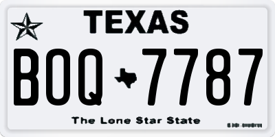 TX license plate BOQ7787