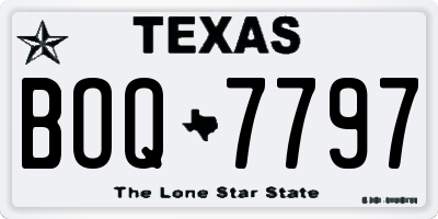 TX license plate BOQ7797