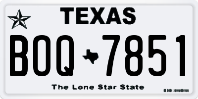 TX license plate BOQ7851