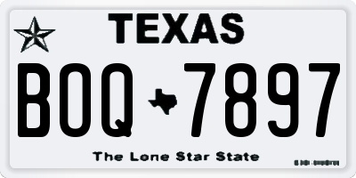 TX license plate BOQ7897