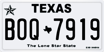 TX license plate BOQ7919