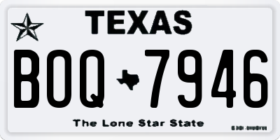 TX license plate BOQ7946