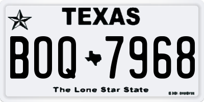TX license plate BOQ7968