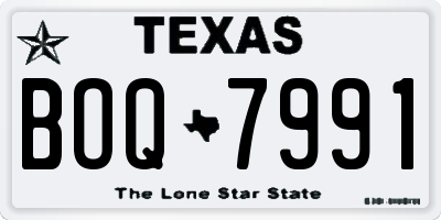 TX license plate BOQ7991