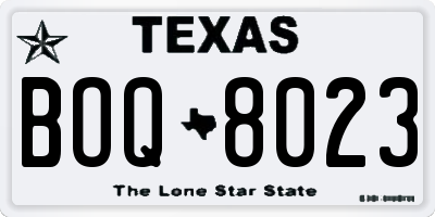 TX license plate BOQ8023