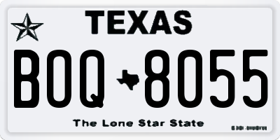 TX license plate BOQ8055