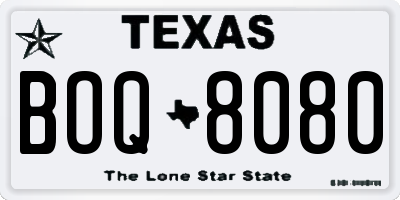 TX license plate BOQ8080