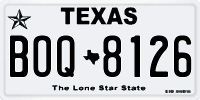 TX license plate BOQ8126