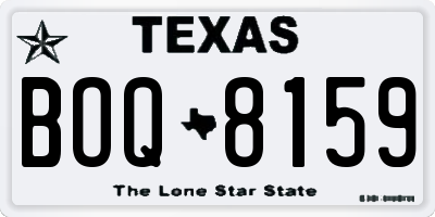 TX license plate BOQ8159
