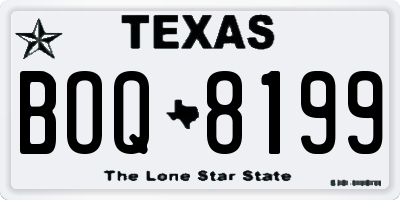 TX license plate BOQ8199