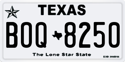 TX license plate BOQ8250