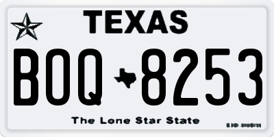 TX license plate BOQ8253