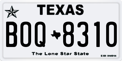 TX license plate BOQ8310