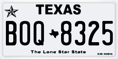 TX license plate BOQ8325
