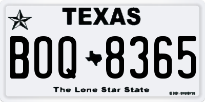 TX license plate BOQ8365