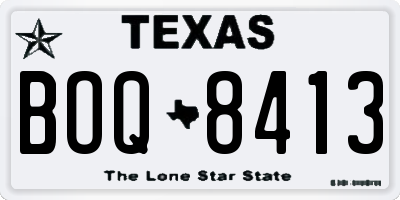 TX license plate BOQ8413