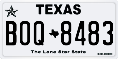 TX license plate BOQ8483