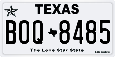 TX license plate BOQ8485