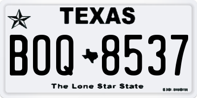 TX license plate BOQ8537