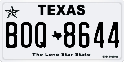 TX license plate BOQ8644