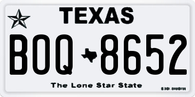 TX license plate BOQ8652