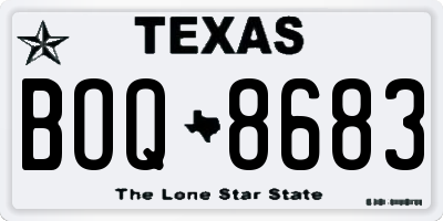 TX license plate BOQ8683