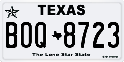 TX license plate BOQ8723