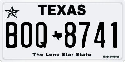 TX license plate BOQ8741