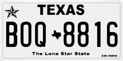 TX license plate BOQ8816