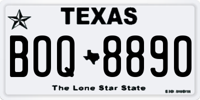 TX license plate BOQ8890