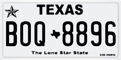 TX license plate BOQ8896