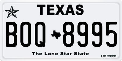 TX license plate BOQ8995