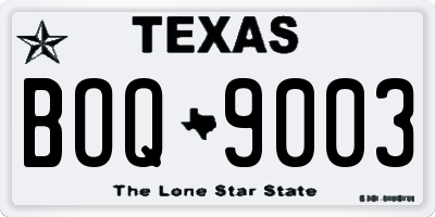 TX license plate BOQ9003