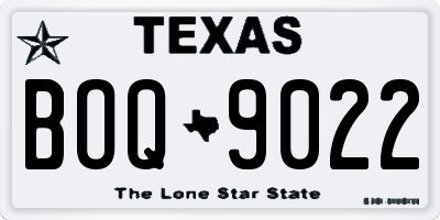 TX license plate BOQ9022